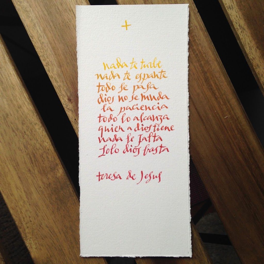 Texto caligrafiado imitando a TeresadeJesús